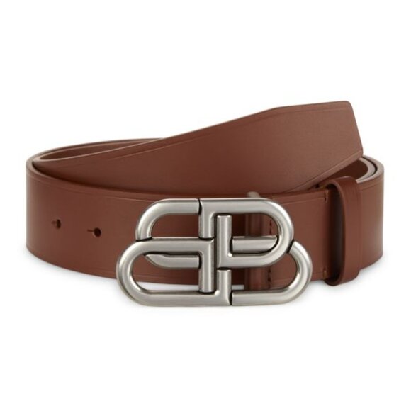 Balenciaga Logo BeltSize 80Brown$595 Retail
